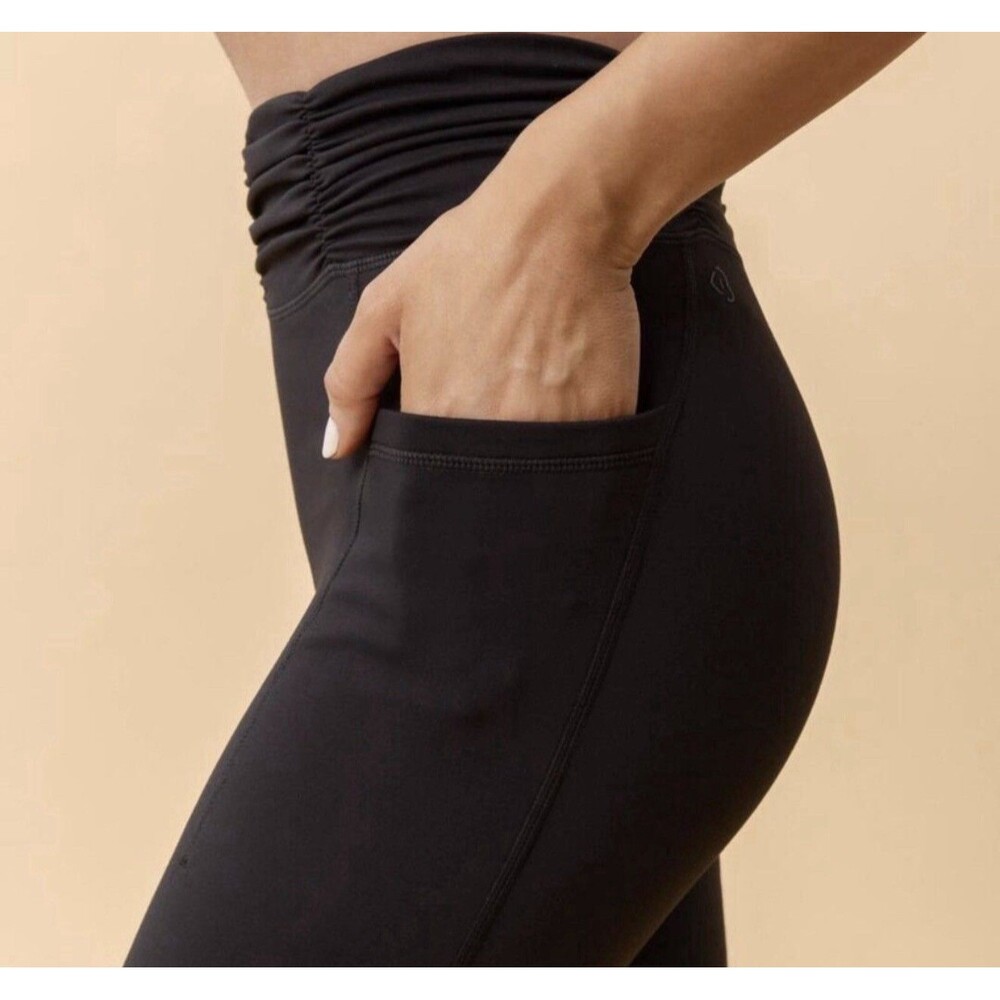 Blogilates Women's Ruched Waist Leggings Black  M High Rise Yoga Pants